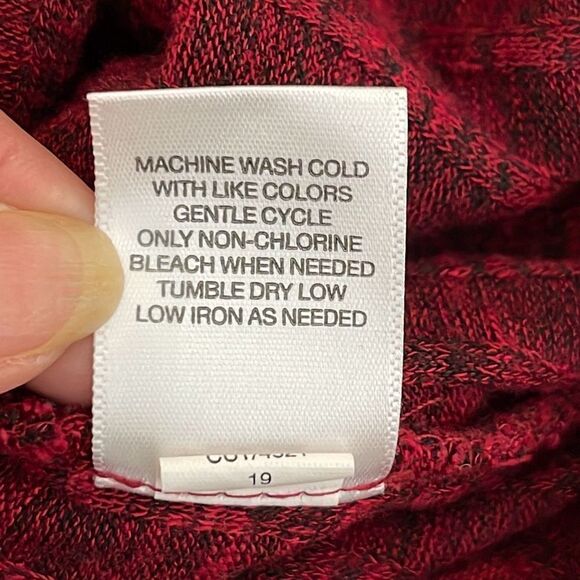 Signature by Robbie Bee Women's Cowl Neck Sweater Dress Red Black Size‎ PM - Picture 7 of 11